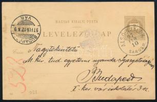 1897 2kr millenniumi díjjegyes levelezőlap "ALSÓ-SZALÓK / SÁROS M."