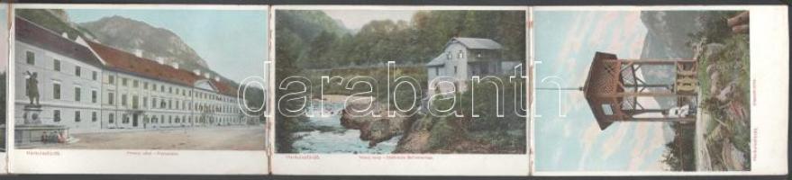 cca 1910 Herkulesfürdő / Herkulesbad, 12 színes képből álló leporello, kétnyelvű (magyar, német) fel...