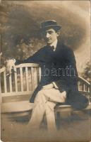 Brassó, Kronstadt, Brasov; Ujvári Lajos. Brassói Lapok / sitting man. photo (EK)