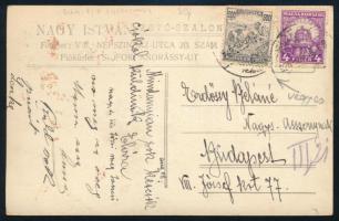 1926 Képeslap 500K és 4f vegyes bérmentesítéssel