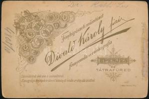 cca 1895 Férfiportré (Dr. Róth Levente), kabinetfotó Divald Károly fiai (Eperjes-Tátrafüred) műtermé...