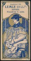 cca 1900-1910 Lemle szegedi kalap és férfi divat üzlete szecessziós számolócédulája, Bp., Klein és Fleischner-ny.