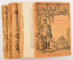 Baranya multja és jelene. Szerk.: Várady Ferenc. I. kötet I.-IV.+VI.-IX. füzet. kissé szakadozott, borítók elváltak. Az V. füzet hiányzik.