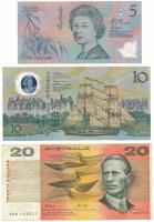 Ausztrália DN (1988) 10$ + DN (1992) 5$ + DN (1991-1993) 20$ T:F Australia ND (1988) 10 Dollars + ND (1992) 5 Dollars + ND (1991-1993) 20 Dollars C:F