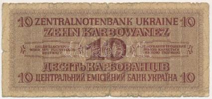Ukrajna / Német megszállás 1942. 10K "19 0047208" T:VG,G
Ukraine / German occupation 1942...