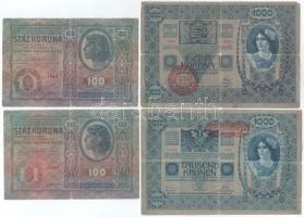 1902-1917. 1K-1000K (10db), közte 1902. 1000K piros "MAGYARORSZÁG" felülbélyegzéssel, 1914...