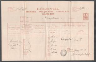 1878 Lólevél Nagykőrös, szép állapotban