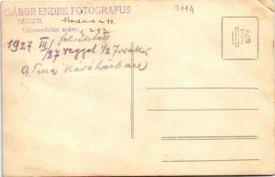 1927 Szeged, férfitársaság a Tisza kávéház és szállodában, belső. Gábor Endre photo (gyűrődések / cr...