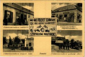 1951 Tamási, Földmívesszövetkezet, textilüzlet, vegyeskereskedés, központi iroda, gazdasági udvar. 'Szövetkezzünk proletárok!' Horváth kiadása (EK)