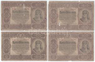 1920. 100K (4x) mind "Orell Füssli Zürich" nyomdahely jelöléssel T:F,VG  Adamo K29