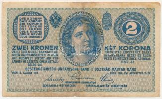 1914. 2K "1534 C 864704" T:F fo. Hungary 1914. 2 Korona "1534 C 864704" C:F spotted Krause 17.