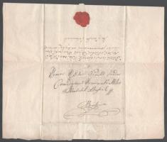 1777 Kötöny (Harkakötöny), szarvasmarhák (tinók) billogozásának ügyében írt levél, egy beírt oldal, ...