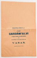 cca 1920/30 Vitéz Gerdánfalvi vegyeskereskedés és szikvízgyára Vasas reklám papírzacskó 38x25 cm