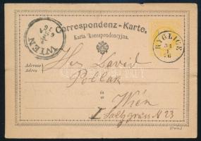 1876 Héber nyelven írt levelezőlap Ryglicéből Bécsbe küldve