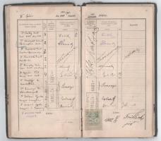 1898 Bp., a Budapesti Kir. M. Tudományegyetem leckekönyve Hanzséros Bálint bölcsészhallgató részére,...