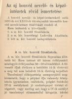 1897 Az Uj honvéd nevelő és képző intézetek rövid ismertetése. 8p