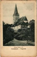 1918 Nagysink, Gross-Schenk, Cincul Mare, Cincu; Evangélikus erődtemplom. C. &amp; A. Wandschneider / Lutheran fortified church + "A hadrakelt seregtől. Von der Armee im Felde" (tűnyom / pinmark)