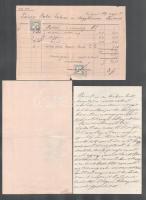 cca 1890-1900 4 db dekoratív fejléces számla Eduard Richter, Kunz és Mössmer, Weis Mihály, Nagykőrös...