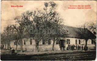 Bácsordas, Karavukova, Karavukovo; Schneider-féle ház üzlettel / Schneider's Haus mit Geschäft / trade house, shop (ázott / wet damage)