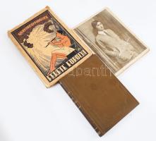 3 db régi könyv: [Salkaházi] Schalkház Sára: Fekete furulya. Košice-Kassa, 1926, Kereskedelmi- és Ipari-ny., 127+(1) p. Első kiadás. A borító és a fejlécek Bayer Ágost munkái. Kiadói papírkötés, sérült, pótolt gerinccel és hátsó borítóval, helyenként kissé foltos lapokkal. + Ego: Dr. Barkó Miklósné. Regény. Bp., 1930, szerzői kiadás (Világosság-ny.), 125+(3) p. Egyetlen kiadás. Kiadói papírkötés, kissé viseltes, sérült, foltos borítóval és gerinccel, helyenként kissé foltos, a fűzéstől elváló lapokkal. + Szentessy Gyula: A rajongó és egyéb költemények. Bp., 1896, Franke Pál (Vác, Mayer Sándor-ny.), 127+(1) p. Átkötött egészvászon-kötésben, néhány kis lapszéli sérüléssel.