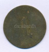 DN "R / 1." kétoldalas bronz zseton (33mm) T:VF, pici peremhiba ND "R / 1." two-sided bronze token (33mm) C:VF, tiny edge error