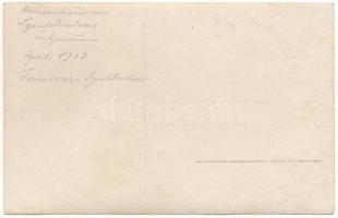 1917 Temesszentandrás, Szentandrás, Sanandrei; ház, gólyafészek / house, stork's nest. photo (E...