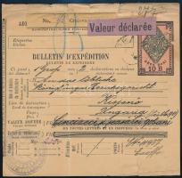 1908 Szállítólevél (10 bani) Craiovából Kisjenőbe (Ineu)