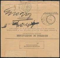 1908 Szállítólevél (10 bani) Craiovából Kisjenőbe (Ineu)