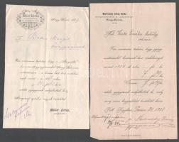 ca 1870-1880 Gyógyszertári számlák gyűjteménye: Nagykőrös Medveczky István Kígyó, Jászberény, Merkl János - Szentlélek, Nagykőrös: Tarkőy Kálmán, Müller István - Megváltó