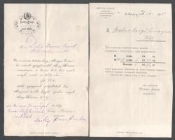 ca 1870-1880 Gyógyszertári számlák gyűjteménye: Nagykőrös Medveczky István Kígyó, Jászberény, Merkl ...