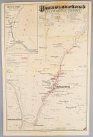 cca 1900-1910 Herkulesfürdő környékének térképe, 1:25,000, rajzolta és metszette: Schubert J. Budapest, kiadja: a M. Kir. Földmívelésügyi Minister, hajtott, foltos, a hátoldalán foltos, 47x31 cm