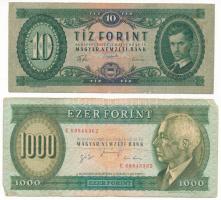 1957. 10Ft "A 245 070558" + 1996. 1000Ft "E 69848362" T:F,VG Adamo F4, F48