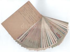 Vegyes 30db-os pengő bankjegy tétel + ~1944-1945. "Budapesti zsidarékjegy" kitöltetlen éle...