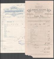 ca 1880 3 db budapesti szálloda fejléces számlája: Erzsébet királyné, Nemzeti szálloda, Fehérló szálloda