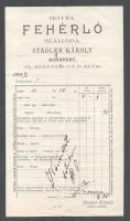 ca 1880 3 db budapesti szálloda fejléces számlája: Erzsébet királyné, Nemzeti szálloda, Fehérló szál...