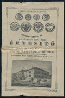 1892 Értesítő a hülyék és gyengeelméjüek budapesti intézetéről. Buda, Alkotás utcza 2/b. 16p.