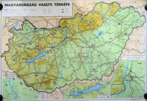 1991 Magyarország vasúti térképe, nagyméretű térkép, Bp., MÁV Vezérigazgatóság - Kartográfiai Vállalat, feltekerve, 81x116 cm