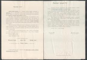 1899 3 db jótékony célú felhívás, körlevél: báró Eötvös Lóránd A BEAC elnökének felhívása, az Eötvös...