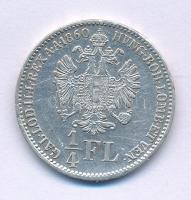 1860B 1/4Fl Ag "Ferenc József" T:XF,VF Adamo M12