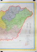 1967 Magyarország postajárati térképe, két részből álló, nagyméretű térkép, kiadja a Posta-vezérigazgatóság, Bp., Kartográfiai Vállalat, megjelent 3600 példányban, feltekerve, lapszéli gyűrődésekkel, 118x83 cm (x2)