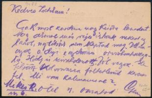 Kolozsvár 1920 Felülnyomott díjjegyes levelezőlap Liklódra küldve kolozsvári cenzúrával, Bodor vizsg...