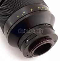 Carl Zeiss Jena Sonnar 2,8/200 MC teleobjektív, egy sapkával, eredeti bőr tokban