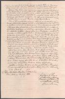 1845 Temesvár, latin nyelvű hivatalos levél, viaszpecséttel, hajtott