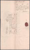 1845 Temesvár, latin nyelvű hivatalos levél, viaszpecséttel, hajtott