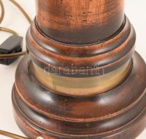 Nagyméretű fa asztali lámpa. cca 20. sz. első harmada, felújított állapotban, működik, m: 60 cm