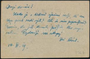 SHS 1919 Tábori posta levelezőlap SHS 10f felülnyomással, katonai cenzúrával, Bodor vizsgálójellel