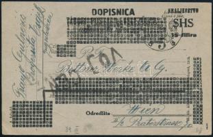 SHS 1919 Tábori posta levelezőlap SHS 15f felülnyomással, szerb cenzúrával, Bodor vizsgálójellel