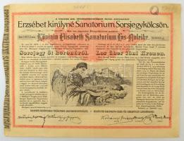 1904. Budapest "Erzsébet királyné Sanatorium Sorsjegykölcsön" sorsjegye 5K értékben, magyar és német nyelven, szárazpecséttel T:F, szép papír, pici anyaghiány a bal sarokban