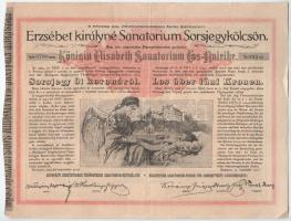 1904. Budapest "Erzsébet királyné Sanatorium Sorsjegykölcsön" sorsjegye 5K értékben, magyar és német nyelven, szárazpecséttel T:F, szép papír