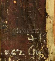 Olvashatatlan jelzéssel: Mittenwald, utcarészlet (Bajorország). Olaj, vászon. Hátoldalán autográf fe...